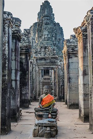 buddha statue prasat bayon temple Angkor Thom Cambodia Stock Photo - Budget Royalty-Free & Subscription, Code: 400-07952330