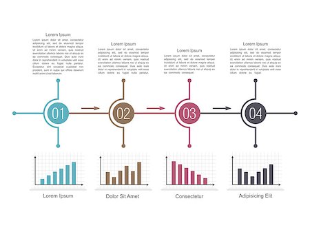 simsearch:400-08223890,k - Design template of diagram with four steps and different bar graphs, vector eps10 illustration Fotografie stock - Microstock e Abbonamento, Codice: 400-07952707