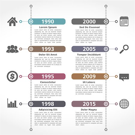 simsearch:400-08225044,k - Infographics timeline design template, vector eps10 illustration Foto de stock - Super Valor sin royalties y Suscripción, Código: 400-07952771