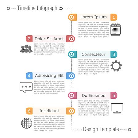 simsearch:400-08223890,k - Timeline infographics design template with icons, vector eps10 illustration Fotografie stock - Microstock e Abbonamento, Codice: 400-07952796