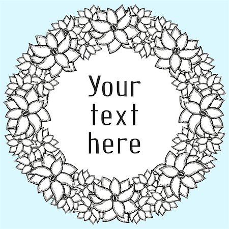 simsearch:400-08020817,k - Greeting card with floral wreath in doodling style, flower frame for congratulation or wedding, vector illustration Foto de stock - Super Valor sin royalties y Suscripción, Código: 400-07952960