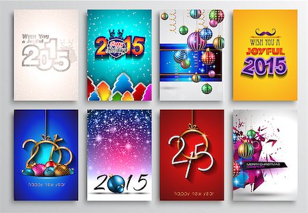 Set of 2015 New Year and Happy Christmas background for your flyers, invitation, party posters, greetings card, brochure cover or generic banners. Stock Photo - Budget Royalty-Free & Subscription, Code: 400-07953027