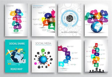 Set of Flyer Design, Web Templates. Brochure Designs, Technology Backgrounds. Mobile Technologies, Infographic  ans statistic Concepts and Applications covers. Stockbilder - Microstock & Abonnement, Bildnummer: 400-07953028