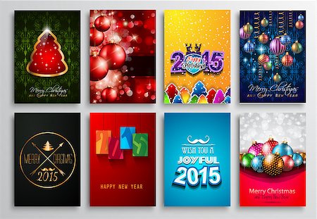 Set of 2015 New Year and Happy Christmas background for your flyers, invitation, party posters, greetings card, brochure cover or generic banners. Stock Photo - Budget Royalty-Free & Subscription, Code: 400-07953045