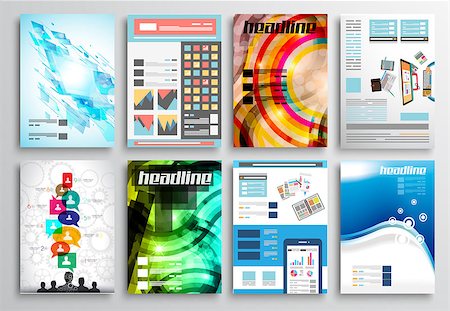 Set of Flyer Design, Web Templates. Brochure Designs, Technology Backgrounds. Mobile Technologies, Infographic  ans statistic Concepts and Applications covers. Stock Photo - Budget Royalty-Free & Subscription, Code: 400-07953042