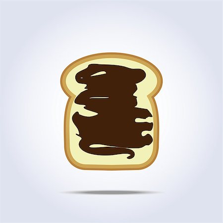 White bread toast icon with chocolate. Vector illustration Stock Photo - Budget Royalty-Free & Subscription, Code: 400-07953233