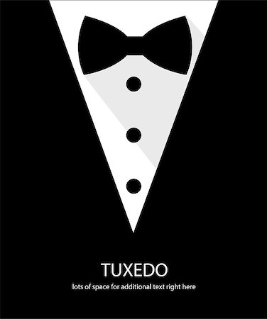 Black and white bow tie tuxedo illustration flat long shadow Stock Photo - Budget Royalty-Free & Subscription, Code: 400-07953631