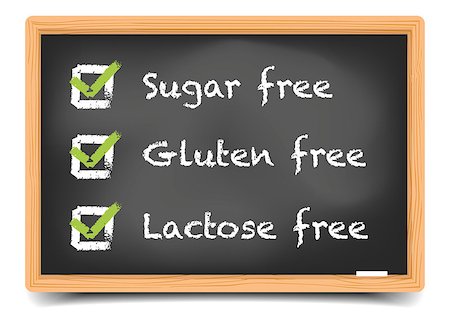 simsearch:400-09088741,k - detailed illustration of a blackboard with sugar, gluten, lactose free text and checkboxes, eps10 vector, gradient mesh included Foto de stock - Royalty-Free Super Valor e Assinatura, Número: 400-07953712