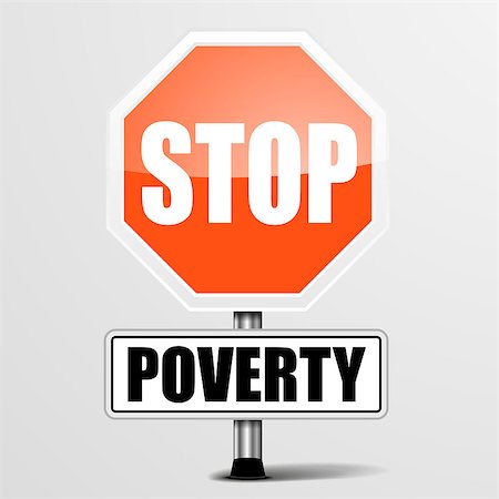 simsearch:400-05696585,k - detailed illustration of a red stop Poverty sign, eps10 vector Stock Photo - Budget Royalty-Free & Subscription, Code: 400-07953725