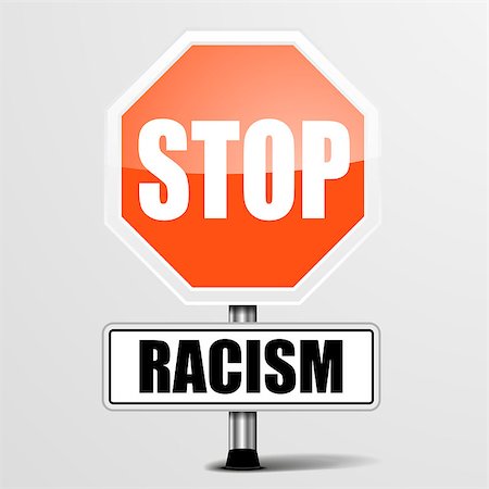 simsearch:400-05696585,k - detailed illustration of a red stop Racism sign, eps10 vector Foto de stock - Super Valor sin royalties y Suscripción, Código: 400-07953727