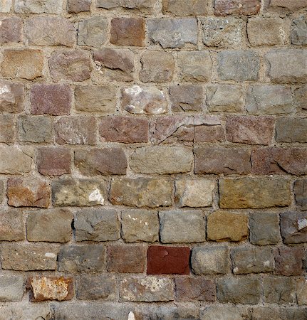 Background of Grey, Beige and Purple Old Damaged Bricks with Concrete Smoothing closeup Stock Photo - Budget Royalty-Free & Subscription, Code: 400-07953793