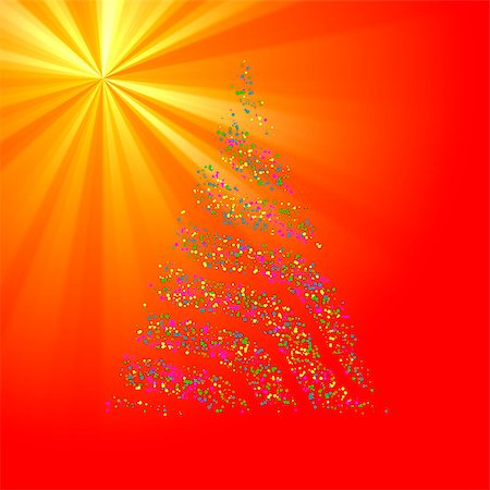 simsearch:400-09119603,k - Christmas bokeh tree on golden light ray background Photographie de stock - Aubaine LD & Abonnement, Code: 400-07953806