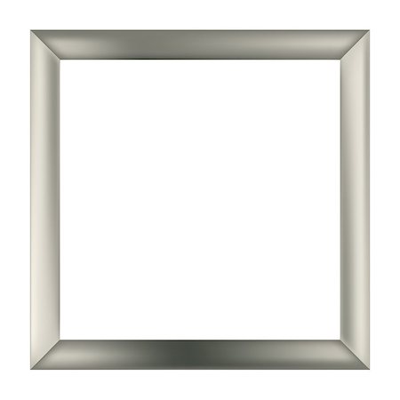 studio023 (artist) - simple square silver metal frame isolated on the white background Foto de stock - Super Valor sin royalties y Suscripción, Código: 400-07953965