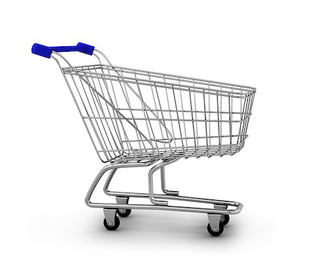 simsearch:400-08529908,k - Shopping cart, isolated on white Stock Photo - Budget Royalty-Free & Subscription, Code: 400-07974374