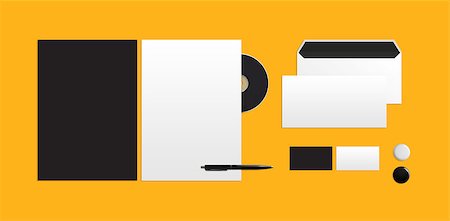 simsearch:400-06462302,k - Template for branding identity on a yellow background. Top view. Stock Photo - Budget Royalty-Free & Subscription, Code: 400-07974458