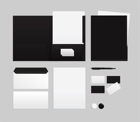 entertainment template - Template for branding identity on a gray background. Top view. Stock Photo - Budget Royalty-Free & Subscription, Code: 400-07974464