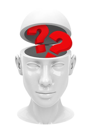 simsearch:400-07976631,k - 3d generated picture of red question marks inside a head Foto de stock - Royalty-Free Super Valor e Assinatura, Número: 400-07974529