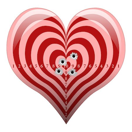 simsearch:400-07986020,k - Illustration target heart as a symbol of love. Stock Photo - Budget Royalty-Free & Subscription, Code: 400-07975087