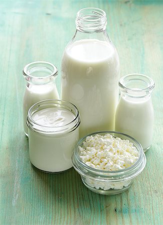 simsearch:400-08296754,k - assortment of dairy products (milk, cheese, sour cream, yogurt) Stock Photo - Budget Royalty-Free & Subscription, Code: 400-07975195