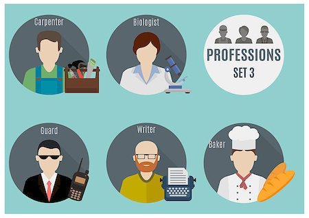 simsearch:400-07975463,k - Profession people. Set 3. Flat style icons in circles Stock Photo - Budget Royalty-Free & Subscription, Code: 400-07975464