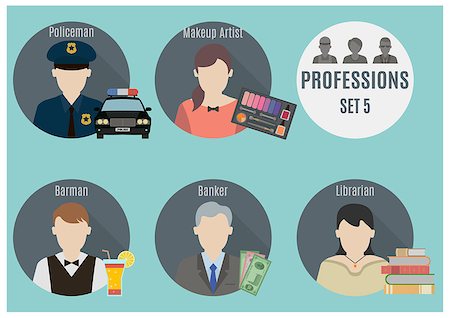 simsearch:400-07975463,k - Profession people. Set 5. Flat style icons in circles Stock Photo - Budget Royalty-Free & Subscription, Code: 400-07975466