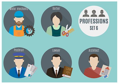 Profession people. Set 6. Flat style icons in circles Stock Photo - Budget Royalty-Free & Subscription, Code: 400-07975468