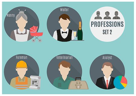 simsearch:400-07975467,k - Profession people. Set 2. Flat style icons in circles Stock Photo - Budget Royalty-Free & Subscription, Code: 400-07975463