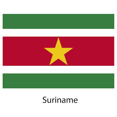 suriname - Flag  of the country  . Vector illustration.  Exact colors. Photographie de stock - Aubaine LD & Abonnement, Code: 400-07975666
