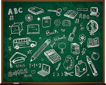 simsearch:400-04407958,k - Set of school doodle illustrations Stock Photo - Budget Royalty-Free & Subscription, Code: 400-07975817