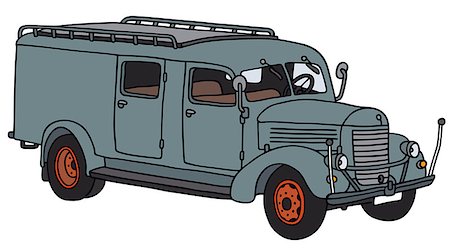 Hand drawing of a classic service truck - not a real model Stock Photo - Budget Royalty-Free & Subscription, Code: 400-07975870