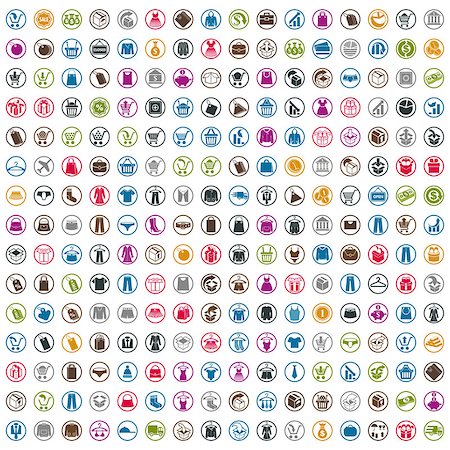 piggy bank vector icon - set of different icons on finance and retail theme, Clothing and money symbols isolated. Stock Photo - Budget Royalty-Free & Subscription, Code: 400-07975938