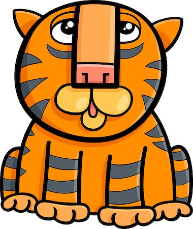 simsearch:400-09121641,k - Cartoon Illustration of Cute Tiger Wild Cat Animal Foto de stock - Super Valor sin royalties y Suscripción, Código: 400-07975992