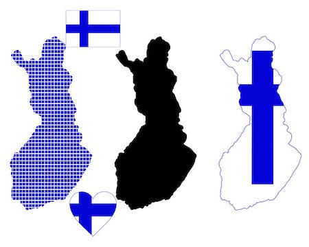 simsearch:400-07985595,k - map of Finland in different colors on a white background Foto de stock - Super Valor sin royalties y Suscripción, Código: 400-07976106