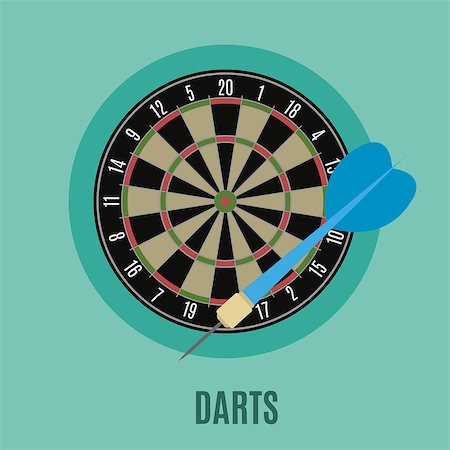 dart board competition - Darts. Classic  Board with Twenty Sectors, flat icon Stock Photo - Budget Royalty-Free & Subscription, Code: 400-07976327