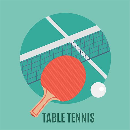 pong - Table Tennis. Racket and ball, flat icon Stock Photo - Budget Royalty-Free & Subscription, Code: 400-07976339