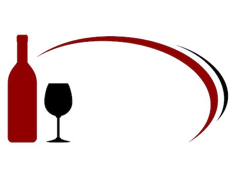 simsearch:400-08791429,k - background with red wine bottle, glass and decorative lines Stockbilder - Microstock & Abonnement, Bildnummer: 400-07976348