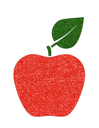 simsearch:400-07818752,k - red texture apple with leaf on white background Foto de stock - Super Valor sin royalties y Suscripción, Código: 400-07976359