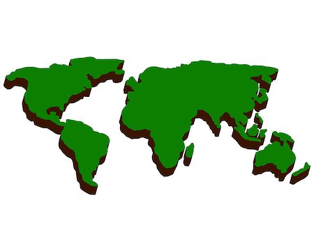simsearch:400-07980176,k - map of the world green on a white background Photographie de stock - Aubaine LD & Abonnement, Code: 400-07976480