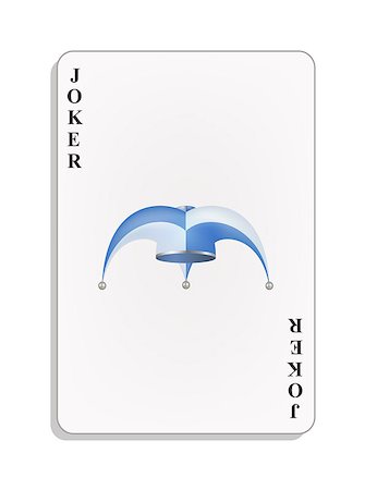 Playing card with joker hat on white background Stock Photo - Budget Royalty-Free & Subscription, Code: 400-07976599