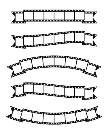 film making - Set of vintage film strips ribbon seal decorative design element Stock Photo - Budget Royalty-Free & Subscription, Code: 400-07976681