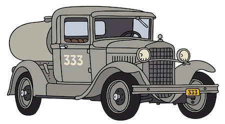 Hand drawing of a vintage tank truck - not a real model Stock Photo - Budget Royalty-Free & Subscription, Code: 400-07976718
