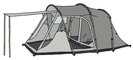 Hand drawing of a gray tent Stock Photo - Budget Royalty-Free & Subscription, Code: 400-07976969