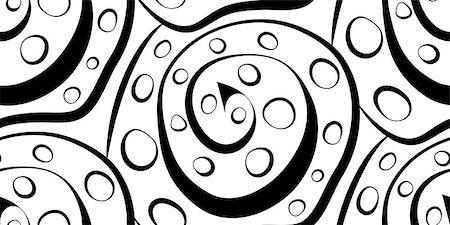 pzromashka (artist) - Monochrome vector abstraction of spirals and circles. modern art Foto de stock - Royalty-Free Super Valor e Assinatura, Número: 400-07976979