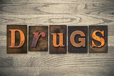 The word "DRUGS" written in wooden letterpress type. Stock Photo - Budget Royalty-Free & Subscription, Code: 400-07977083