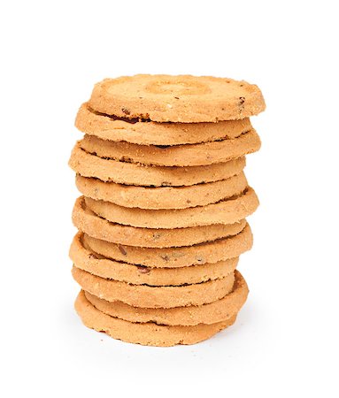 simsearch:400-04093610,k - stack of cookies with nuts on a white background Stock Photo - Budget Royalty-Free & Subscription, Code: 400-07977267