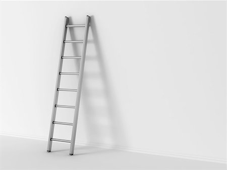 simsearch:400-04029058,k - 3d illustration of ladder in square hole over white background Stock Photo - Budget Royalty-Free & Subscription, Code: 400-07977277