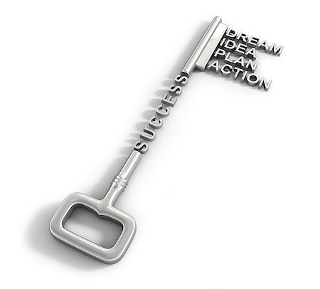 Big key with word. Success concept Stock Photo - Budget Royalty-Free & Subscription, Code: 400-07977292