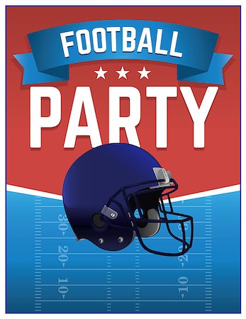 An American Football Party flyer illustration. Vector EPS 10 available. EPS file contains transparencies. Text has been converted to outlines. Fotografie stock - Microstock e Abbonamento, Codice: 400-07977310