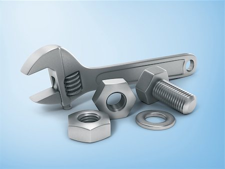 simsearch:400-07837920,k - Bolts and nuts with key Stock Photo - Budget Royalty-Free & Subscription, Code: 400-07977325