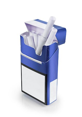 Box of cigarettes, isolated on a white Stock Photo - Budget Royalty-Free & Subscription, Code: 400-07977428